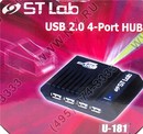 STLab U-181 USB2.0  Hub 4-Port + б.п.