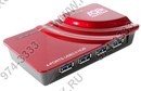 AgeStar <3U(B)H1 Red> USB3.0 Hub  4 port + б.п.