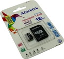 ADATA Premier <AUSDH16GUICL10-RA1> microSDHC Memory Card 16Gb UHS-I  U1  +  microSD-->SD  Adapter