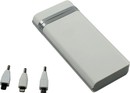 Внешний аккумулятор KS-is Power Bank KS-230 Silver (USB 2.1A, 20000mAh,  3 адаптера, фонарь, Li-lon)