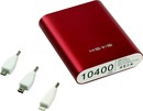 Внешний аккумулятор KS-is Power Bank KS-239 Red (USB 2.1A,  10400mAh,  3  адаптера,  Li-lon)