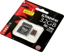 Kingston <SDCA3/32GB>  microSDHC Memory Card 32Gb  UHS-I U3 microSD-->SD Adapter