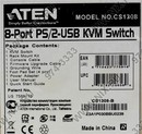 ATEN <CS1308> 1U 8-port PS/2-USB KVM  Switch  (клавиатура  PS/2&USB+мышь  PS/2&USB+VGA15pin)