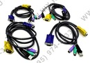 ATEN <CS84U(-A)> 4-Port PS/2-USB KVM Switch(клавиатура USB илиPS/2+мышь  USB или PS/2+VGA15pin)(+4 кабеля)