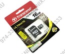 Transcend <TS16GUSDHC10> microSDHC Memory Card 16Gb  Class10 + microSD-->SD Adapter