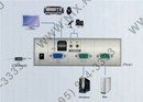 ATEN <CS-72U> 2-Port USB KVM Switch  (клавиатура USB+мышь USB+VGA15pin+Audio+Mic)(+2 кабеля)
