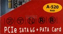 STLab A-520 (RTL)  PCI-Ex2, SATA 6Gb/s, 2port-ext, 4port-int, RAID, Hyper  Duo