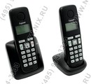 Р/телефон Gigaset A120 DUO <Black> (2 трубки с ЖК диспл., База, Заряд.  устр-во) стандарт-DECT, РО, ГТ