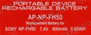 Аккумулятор AcmePower  AP-NP-FH50 (Li-Ion, 7.4V, 800mAh)