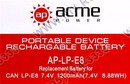 Аккумулятор AcmePower  AP-LP-E8 (Li-Ion, 7.4V, 1100/1200mAh)