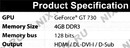 4Gb <PCI-E> DDR3 MSI N730-4GD3  (RTL) D-Sub+DVI+HDMI <GeForce GT730>