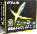 ASRock B85M-HDS R2.0 (RTL) LGA1150 <B85> PCI-E Dsub+DVI+HDMI GbLAN SATA MicroATX  2DDR-3