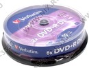 DVD+R Disc Verbatim   8.5Gb  8x  <уп. 10 шт> Double  Layer, на шпинделе <43666>