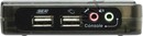 MultiCo <EW-K1902U> 2-port Slim  KVM Switch with Cable(клавиатураUSB+мышьUSB+VGA15F+Audio+Mic)