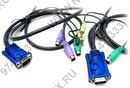 ATEN <CS62A> 2-port PS/2 KVM  Switch (клавиатураPS/2+мышьPS/2+VGA15pin+Audio, кабели несъемные)