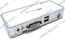 Multico <EW-K2402DU> 2-port DVI USB KVM Switch with  Cable(клав.USB+мышьUSB+DVI-I+Audio)+б.п.