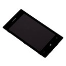 дисплей в сборе с тачскрином и передней панелью для Nokia для Lumia 520 черный